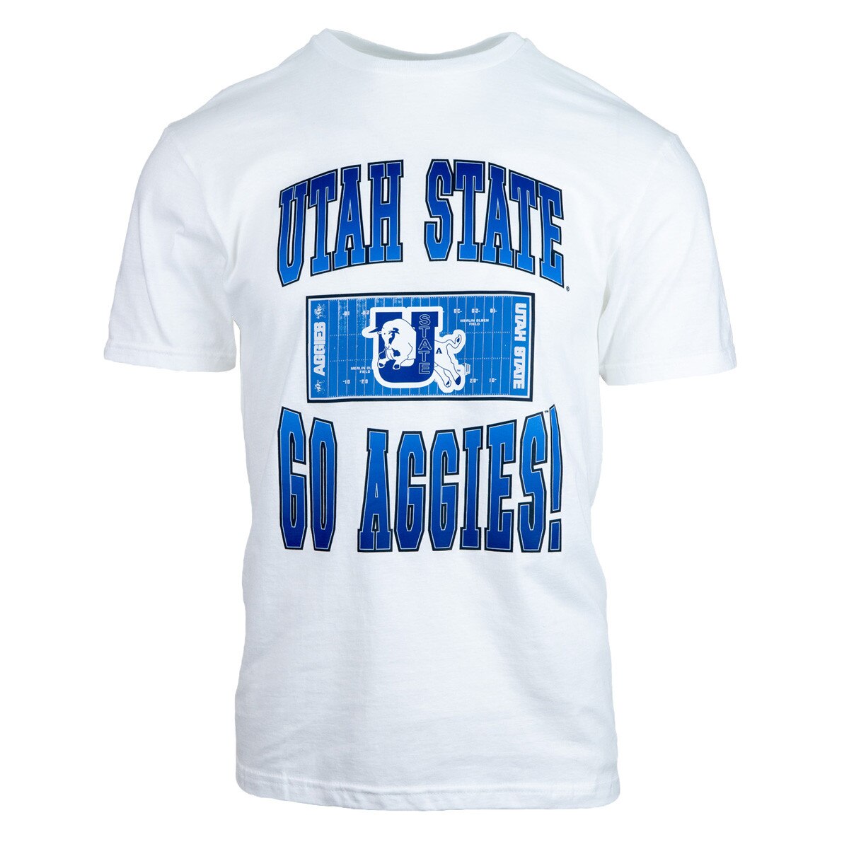 Utah State Retro Bull Go Aggies Unisex T-Shirt white